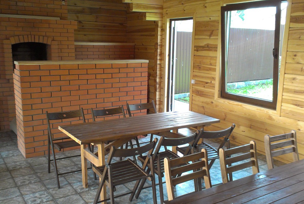 Большая беседка с летней кухней 